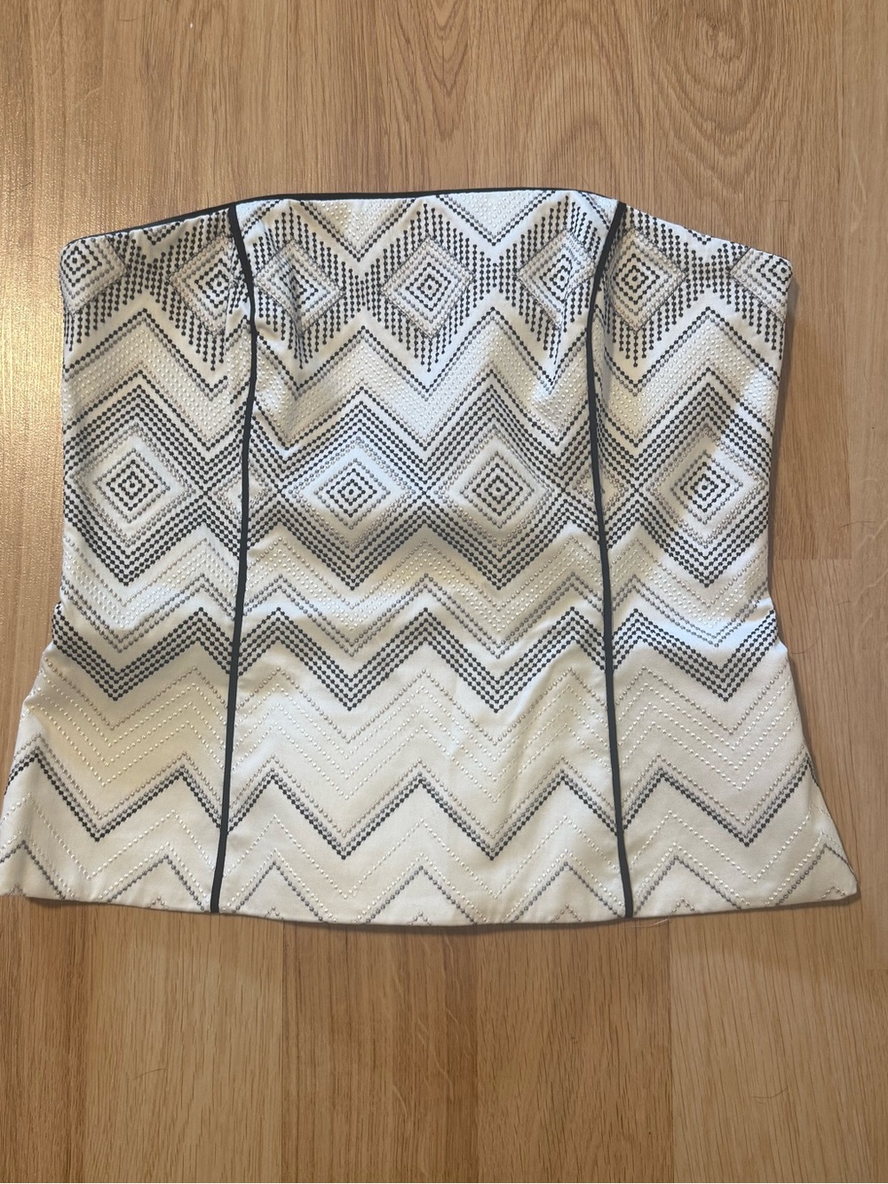 White House Black Market Ivory Strapless Bustier Top
